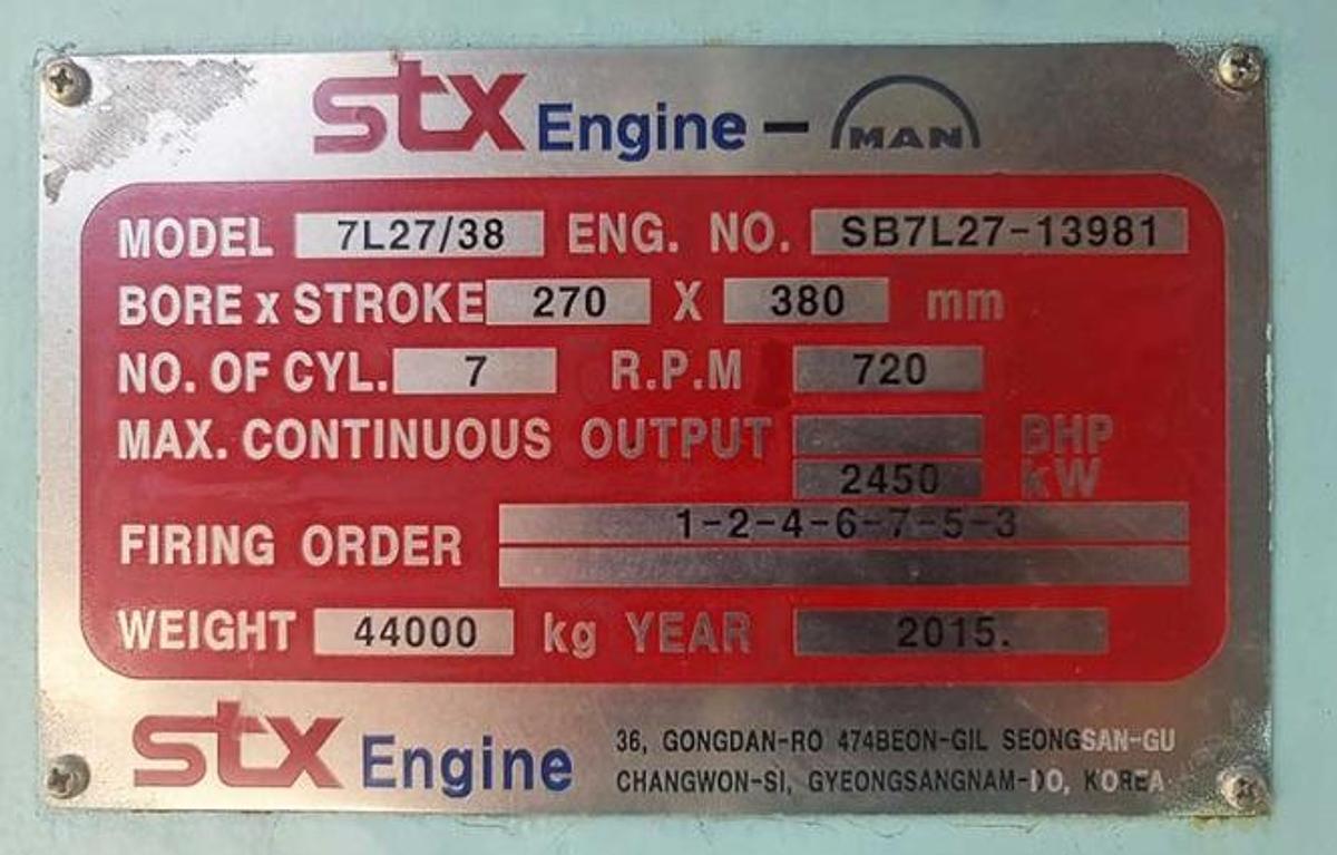 MAN 7L27/38 Diesel Generator Set with Hyundai Generator — product image 3 of 4