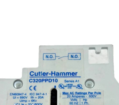 Cutler-Hammer C320PPD10 Auxiliary Contact — product image 2 of 6