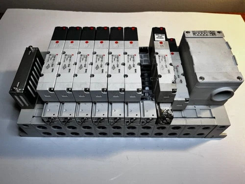 SMC VV5Q41-1203TT0-SDW 10-Station VQ4000 Manifold with 8 VQ4101-5W Solenoids — primary product image