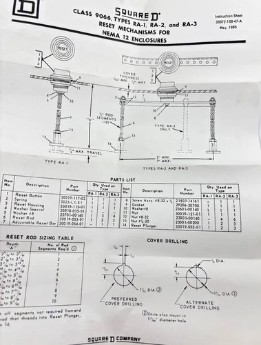 Square D 9066RA-1 External Reset Mechanism — product image 5 of 5