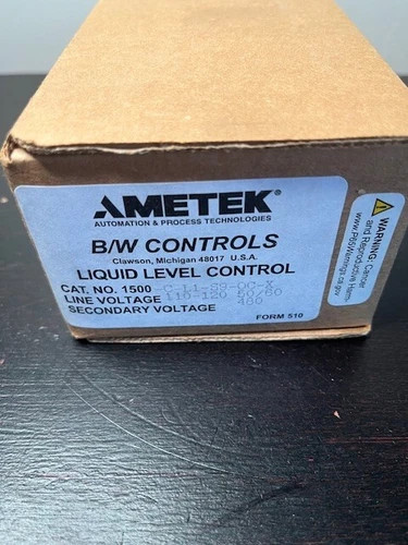 Ametek B/W Controls 1500-C-L1-S9-0C-X Liquid Level Control Relay — product image 2 of 4