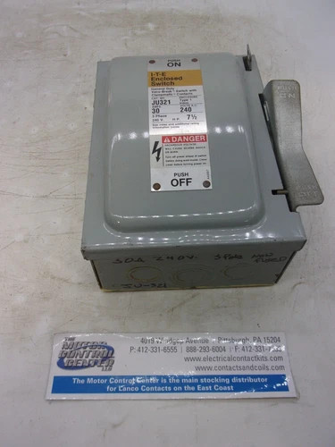 ITE JU321 Heavy Duty Safety Switch, 30A, 240V, 3 Pole, Non-Fusible, NEMA 1