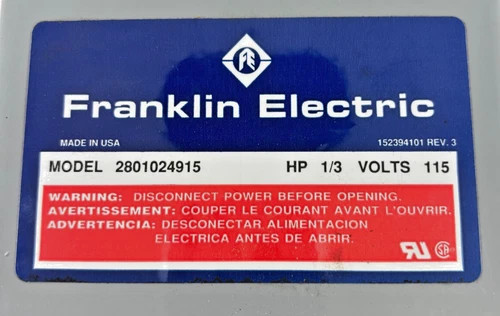 Franklin Electric 2801024915 Submersible Pump Control Box, 1/3 HP, 115V — product image 2 of 5