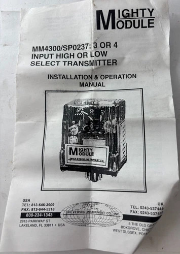 Wilkerson Instrument Mighty Module MM4300-SP0237 4-Input High Select Transmitter — product image 7 of 7