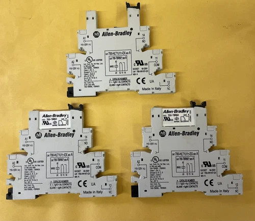 Allen-Bradley 700-HLT1U1-EX Terminal Block Relay with Socket, Series A (Lot of 3)