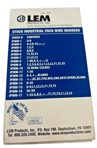 LEM Products IPWM4 Industrial Pack Wire Markers — product image 2 of 3