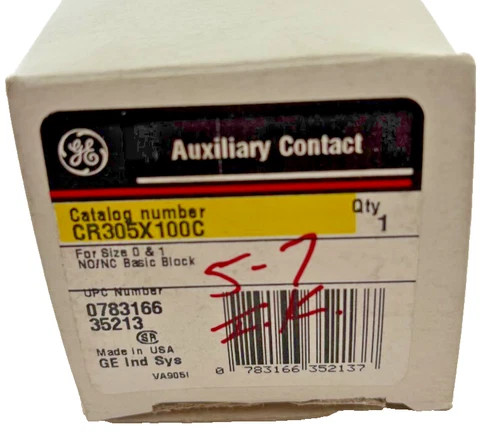 GE Auxiliary Contact CR305X100C for Sizes 0 & 1 NO/NC Basic Block — primary product image