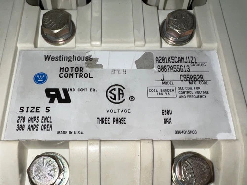 Westinghouse A201K5CAMJ1Z1 Size 5 Mechanically Held Contactor 3 Pole — product image 2 of 9