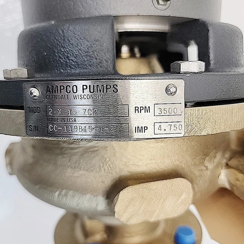 Ampco 2x1.5 ZC2 Bronze Centrifugal Pump with 3HP Baldor Motor — product image 6 of 8