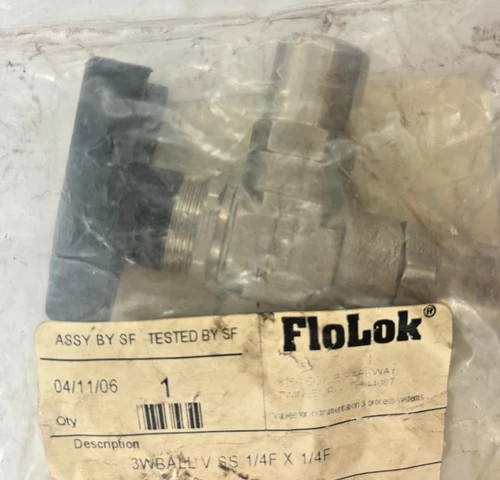 FloLok 306-3-316 Stainless Steel 3-Way Ball Valve 1/4" Female NPT x 1/4" Female NPT — primary product image