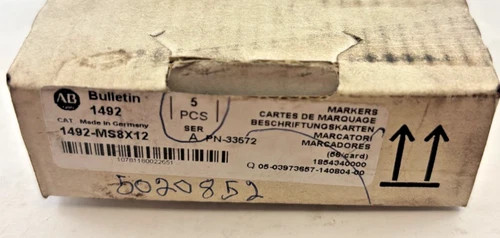 Allen-Bradley 1492-MS8X12 Series A Snap-In Marker Cards (Box of 5)