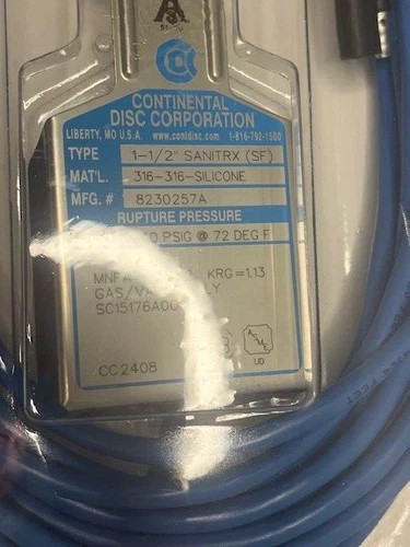 Continental Disc Sanitrx SF Rupture Disc 1-1/2" 40 PSIG @ 72°F — product image 4 of 4