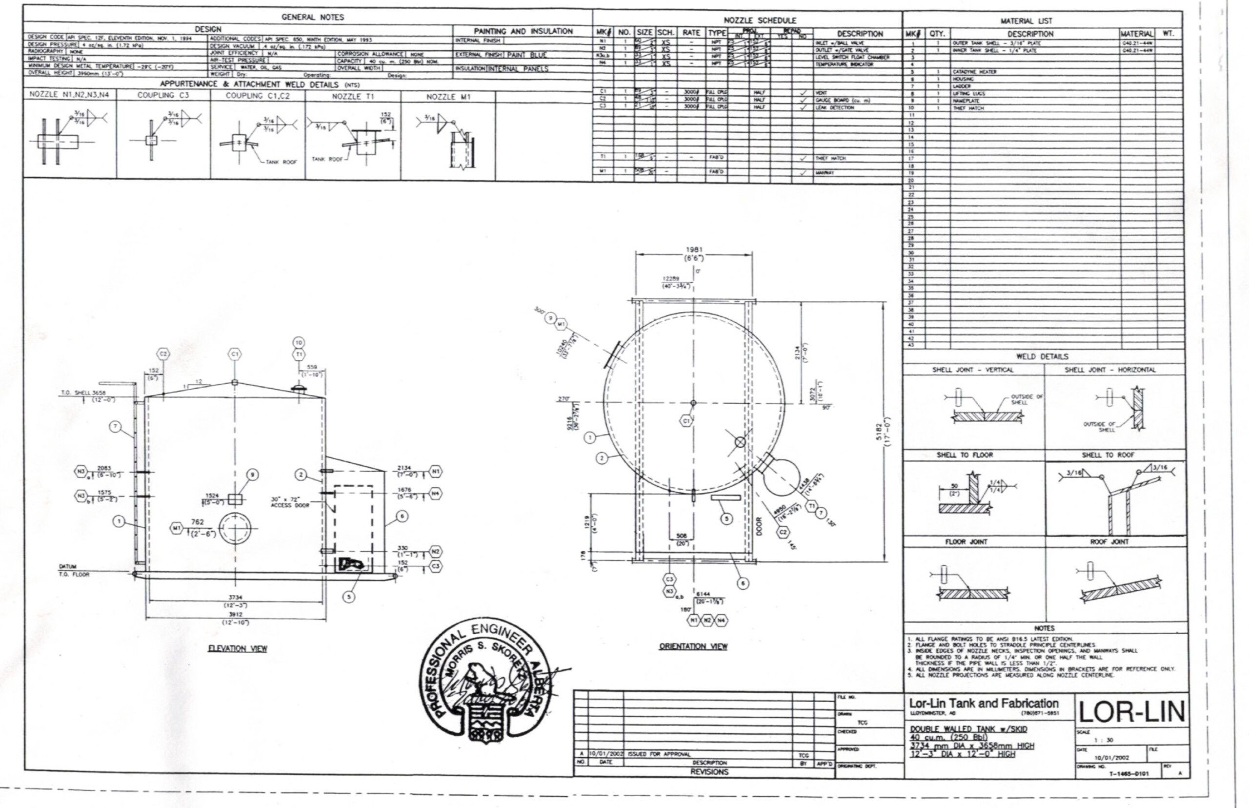 250 BBL Lor-Lin Double Wall Storage Tank — product image 4 of 6