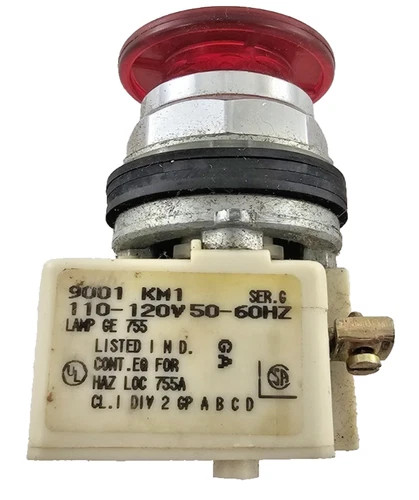 Square D 9001KR9P1R Red Illuminated Push-Pull Button Operator — primary product image