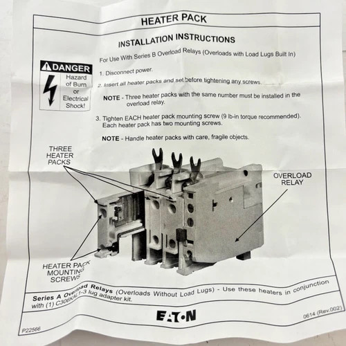 Eaton Freedom Series Heater Pack H2011B-3, 9.14-14.0 Amp, Set of Three — product image 6 of 6