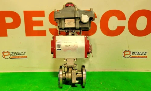 Bray Flow-Tek F15-1 1-inch Flanged Ball Valve with Series 93 Pneumatic Spring Return Actuator and ASCO Red-Hat Solenoid