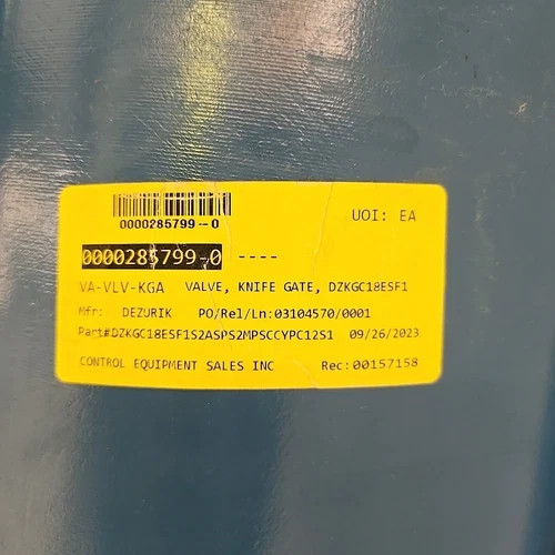 DeZurik 18" KGC-ES Pneumatic Actuated Knife Gate Valve 316SS — product image 5 of 8
