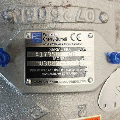 Waukesha Cherry-Burrell Universal II 030U2-SP Positive Displacement Rotary Lobe Pump 316SS with Marathon 3HP Motor and Falk Gearbox — product image 3 of 6