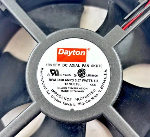 Dayton 6KD70 DC Axial Fan - 108 CFM Industrial Cooling Fan — product image 2 of 5