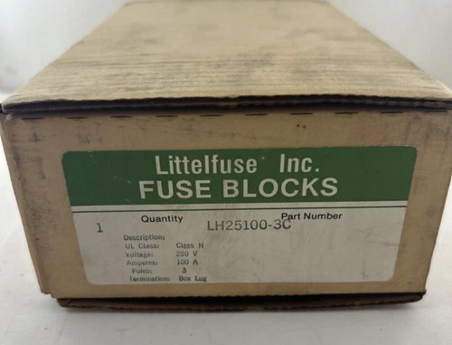 Littelfuse LH25100-3C Class H Fuse Block, 250V, 100A, 3-Pole — product image 4 of 4