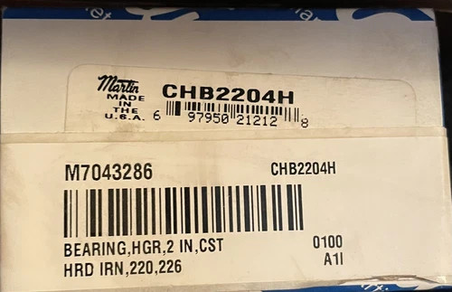 Martin CHB2204H Conveyor Hanger Bearing 2 in Bore Cast Series H Style 220