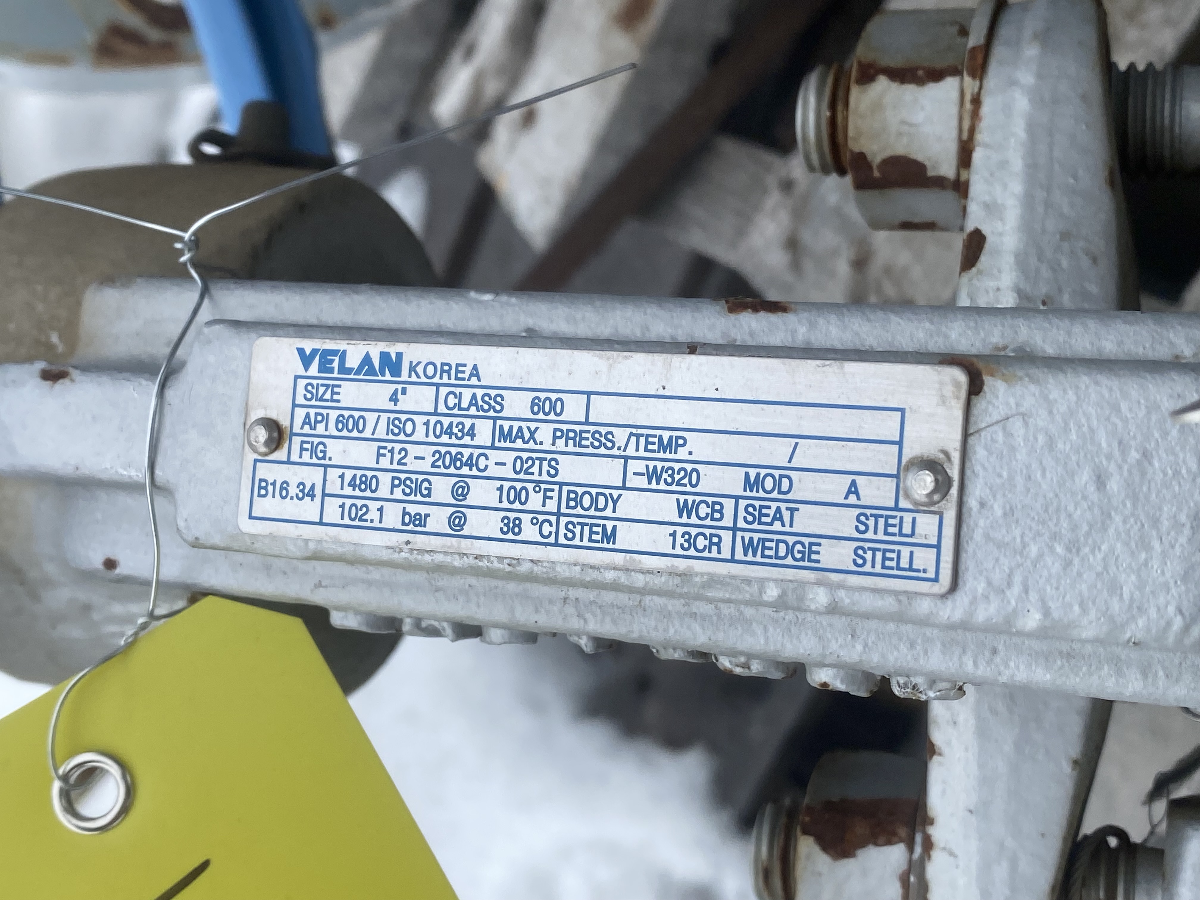 Velan 4" Class 600 Forged Steel Gate Valve F12-2064C-02TS — product image 3 of 4
