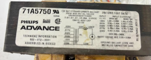 Philips Advance Core & Coil Ballast Kit 71A5750-001D for 250W Metal Halide Lamps — product image 5 of 6