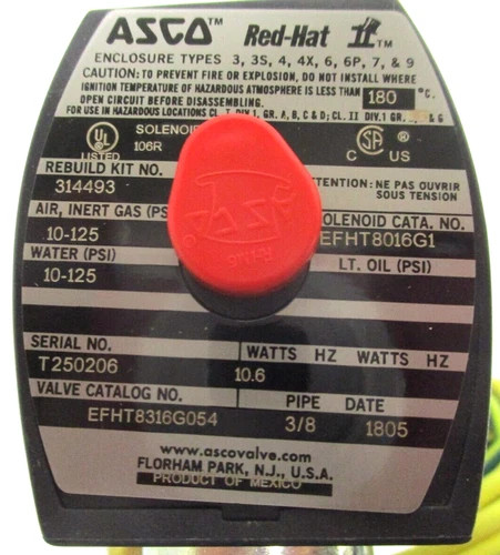ASCO RedHat EFHT8316G054 3-Way Solenoid Valve — product image 4 of 5