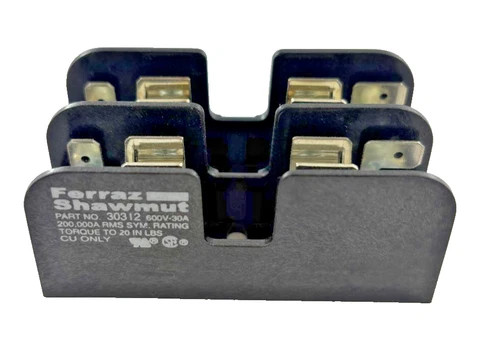 Ferraz Shawmut 30312 600V 30A 2-Pole Fuse Block