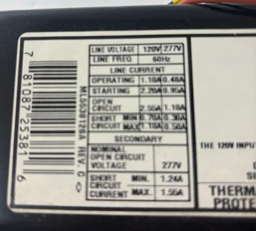 Philips Advance 72C5381-NP 120/277 Volt HID Lamp Ballast — product image 4 of 6
