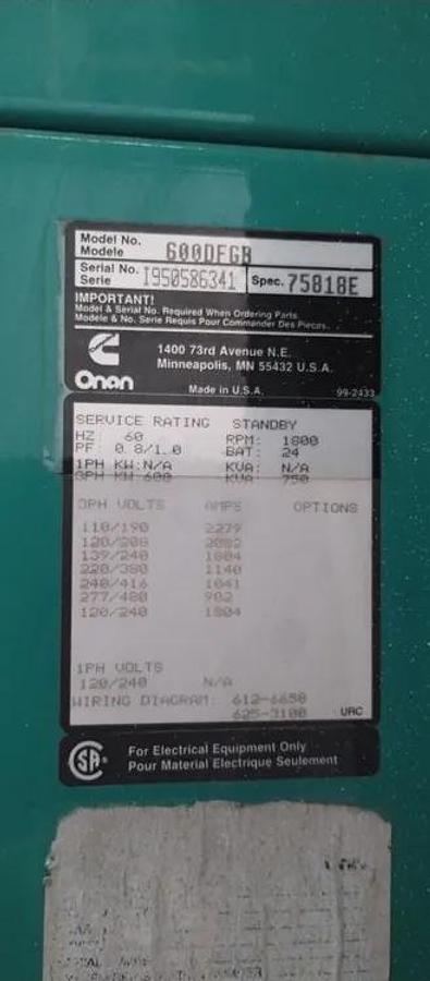 Cummins 300DQAF-2054 Diesel Generator Set — product image 9 of 10