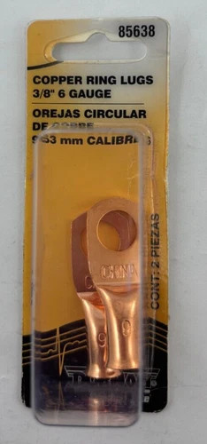 Dorman 85638 Copper Ring Lugs 3/8" 6 Gauge