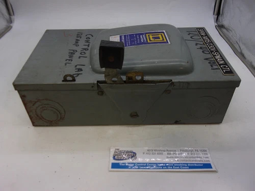 Square D D323N Fusible Heavy Duty Safety Switch, 100A, 240V, 3-Pole, NEMA 1 — product image 6 of 8