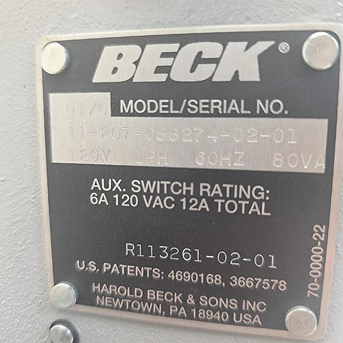 Beck 11-207 Rotary Valve Actuator — product image 4 of 6