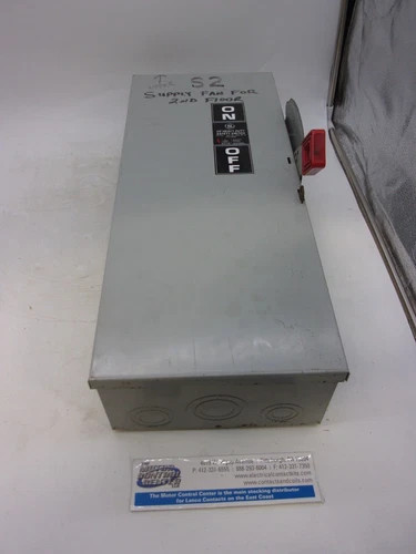 General Electric Heavy Duty Safety Switch TH3363, 100A, 600V, 3P, Fusible, NEMA 1