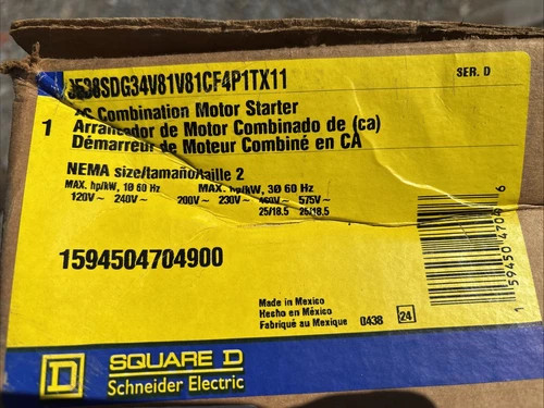 Square D 8538SDG34V81CF4P1TX11 Size 2 Combination Motor Starter — primary product image