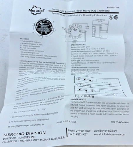 Mercoid 862E Explosion-Proof Heavy-Duty Thermostat — product image 4 of 4