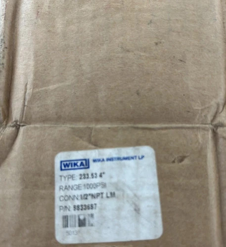 WIKA Type 233.53 4" Liquid-Filled Industrial Pressure Gauge, 0-1000 psi, 1/2" NPT Lower Mount — product image 2 of 3