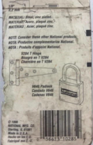 National Hardware Swivel Staple Safety Hasp 3 1/4" Zinc Plated N102-855 — product image 4 of 6