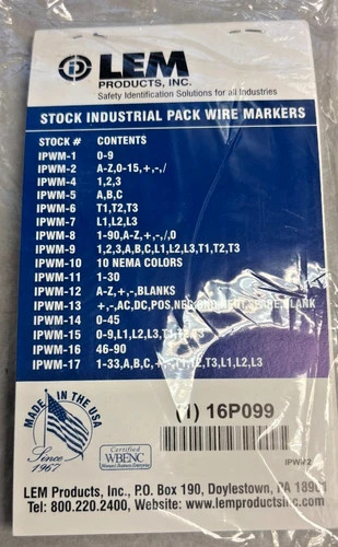 LEM Products IPWM-2 Industrial Pack Wire & Cable Markers — product image 2 of 3