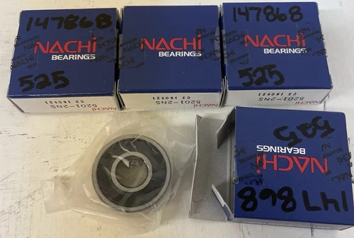 Nachi 5201-2NS Angular Contact Ball Bearing (Lot of 4)