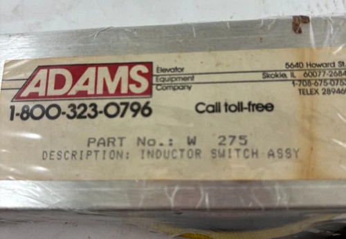 Adams Elevator Inductor Switch Assembly W 275 — product image 2 of 6