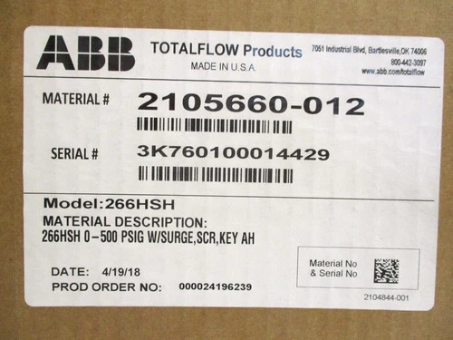 ABB 2600T Series Gauge Pressure Transmitter 266HSHQSTA1E6L1S2N2 — product image 8 of 10