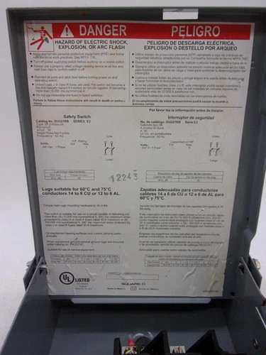 Square D DU221RB General Duty Safety Switch 30A 2P 240V Non-Fusible NEMA 3R — product image 3 of 8