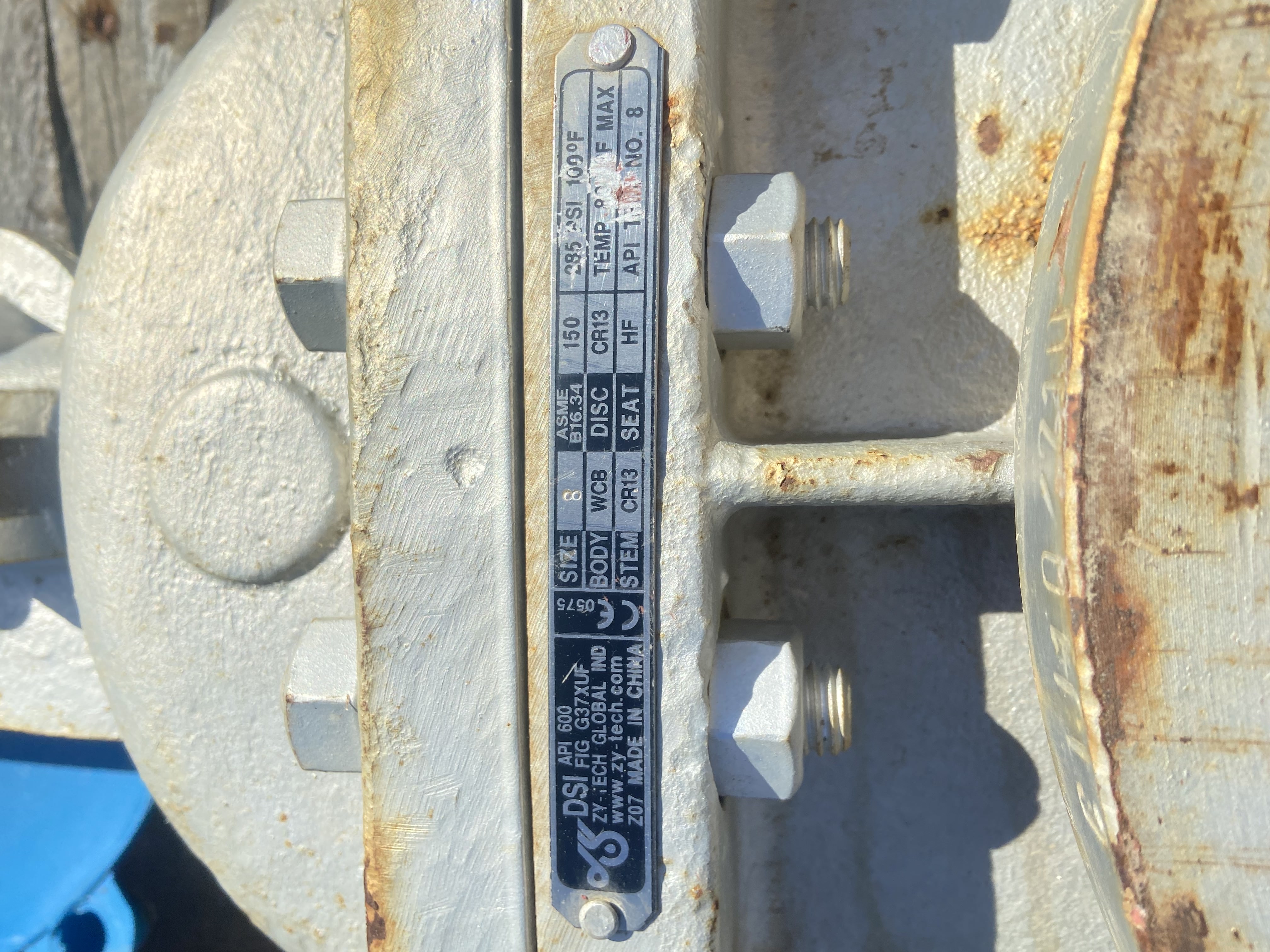 Zy-Tech Global 8 Inch Class 150 Gate Valve FIG. 600 063YAU with BG101 Gear Operator — product image 2 of 4