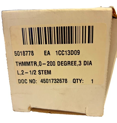 Ashcroft 3 Inch Bimetal Thermometer, 0-200°F, 2.5 Inch Stem — product image 3 of 5