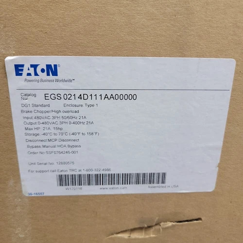 Eaton Enclosed DG1 Drive EGS0214D111AA0000 15HP — product image 11 of 12