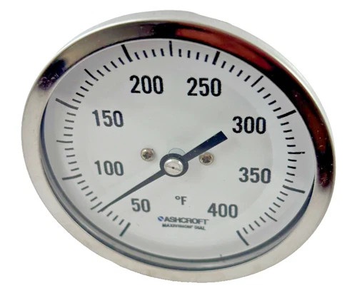 Ashcroft 30-C160R040 Bimetal Thermometer 3" Dial, 4" Stem, 50-400°F