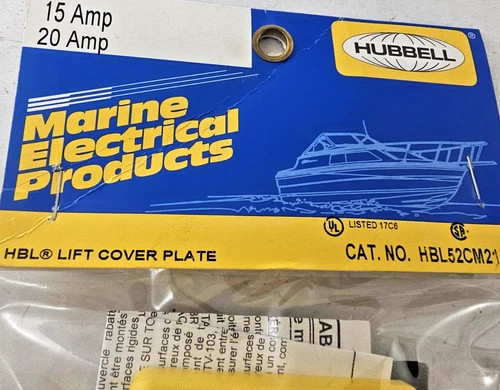 Hubbell HBL52CM21 Weatherproof Lift Cover Plate for 15/20 Amp Marine Electrical Products — product image 2 of 3