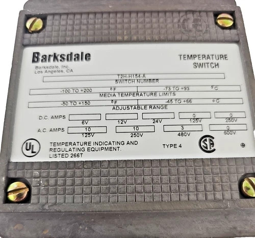 Barksdale T2H-H154-A Temperature Switch — primary product image